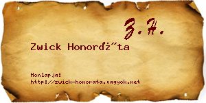 Zwick Honoráta névjegykártya